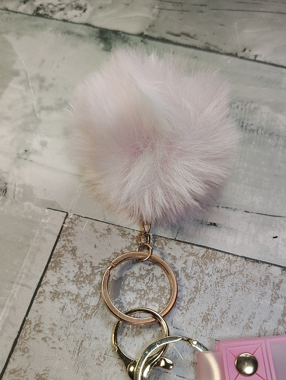 🩷🍦Hello Kitty Ice Cream Cone Floating Keychain w/ Pom Pom And Wristlet 🍦🩷 - Picture 5 of 6